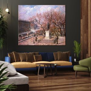 The Pont Neuf Handmade Camille Pissarro Painting Landscape Impressionist Canvas Art for Entryway Decor