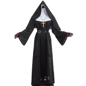 Vestido de monja, disfraz de tema de Cosplay, mujer adulta, fiesta de Halloween, la Virgen María, hermana, trajes aterradores, vestidos de iglesia