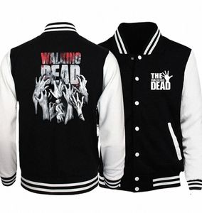 The Walking Dead Veste Hommes Wing Print Manteau 2022 Printemps Automne Nouvelle marque Noir Blanc Baseball Uniforme Hip Hop Streetwear Homme Z6mE #