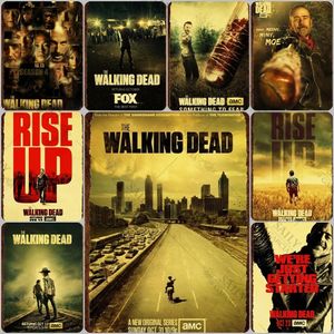 The Walking Dead Metal Tin Sign Plaques Pop American Tv Series Horror Decor Tin Sign Metal Posters Man Cave Pub Bar Sign Plaques 20x30cm Woo