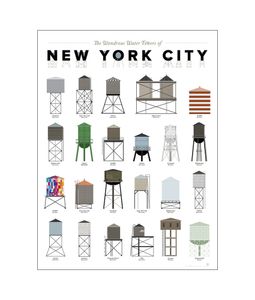 Póster de las maravillosas torres de agua de la ciudad de Nueva York NYC, impresión de pintura, decoración del hogar, Material de papel fotográfico enmarcado o sin marco