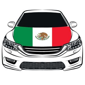 La couverture de capot de voiture de drapeau du Mexique de football de coupe du monde 3 3X5FT 100% polyester drapeau de moteur tissus élastiques peut être Washed263G