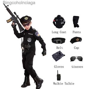 Theme Costume 2022 Children Halloween Policeman Comes Kids Party Carnival Police Uniform Boys Army Policemen Cosplay Clothing Set 110-160cmL231013