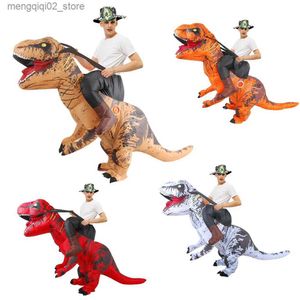 Traje temático Anime Fancy Mascot Dinosaur Mesa Ven Navidad Halloween Cosplay Viene Vestido T-Rex Traje para hombre adulto Mujer Q240307