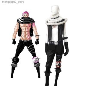 Traje temático Anime One Piece Charlotte Katakuri Cosplay Viene hecho a medida para Halloween Comic-con Cosplay Maquillaje Q231010