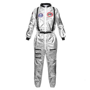 Costume de thème Costume d'astronaute Costume d'astronaute argenté pour adulte, plus la taille des femmes Costume spatial Party Dress up Costume Costume d'astronaute Adultes Blanc 230418