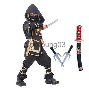 Disfraz temático Disfraz de ninja negro Niño Disfraz de samurai japonés de Halloween Disfraz de músculo de anime para niños con accesorios de espuma El mejor regalo para niños x1010