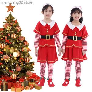 Thème Costume Enfants Noël Elf Cosplay Venez Père Noël Effectuez Venez Pantalons Habillés Ensemble Complet Fête De Noël Vient pour Les Enfants T231011