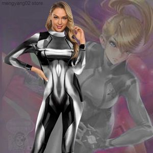 Thème Costume Mode Metroid Samus Aran Jeu Hero Cosplay Venez Femme Samus Spandex Zentai Catsuit Samus Zero Come Body Power Suit T231013