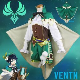Thème Costume Genshin Impact Venti Cosplay Uniforme Chaussures Perruque Anime Style Chinois Halloween s Pour Femmes Jeu Wendi Windy 221124