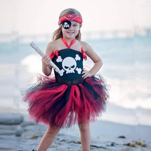 Disfraz temático Chicas Patrón de calavera Pirata para el día de los niños Mascarada Tutu Dress Up Halloween