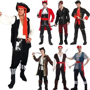 Thème Costume Halloween Costumes pour Femmes Hommes Pirate Attaché Chapeau Cosplay Noël Carnaval Fête Robe Adulte Sans Armes 221124