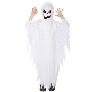 Thème Costume Enfants Enfant Garçons Spooky Effrayant Blanc Fantôme Costumes Robe Hood Spirit Halloween Pourim Party Carnaval Jeu de Rôle Cosplay 247P