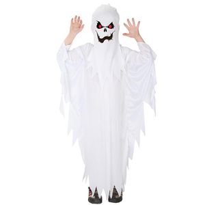 Thème Costume Enfants Enfant Garçons Spooky Effrayant Blanc Fantôme Costumes Robe Capuche Esprit Halloween Pourim Fête Carnaval Jeu de Rôle Cosplay 254A