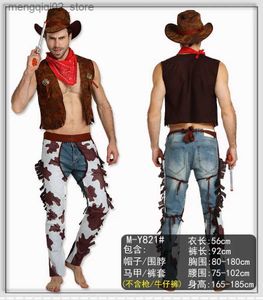 Disfraz temático para hombre Fiesta de vaqueros occidentales Ven para niños Adultos e indios Disfraces Retro Ven Mediano Halloween Punk Cosplay Set Q231010