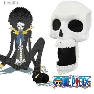 Costume à thème One Piece Brook Cosplay Masque Masque Facial Modèle Prop pour les amateurs d'Anime pour la fête d'Halloween Jouet pour enfants Cadeau de Noël AccessoireL231013