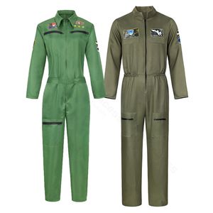 Thème Costume Pilote Uniforme Armée Vert Vêtements Adulte Jeu de Rôle Uniforme Militaire Femme Combattant Pilote Vêtements Plus La Taille 230520