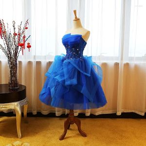 Costume à thème bleu Royal véritable, robe fantaisie à volants/fée, robe de bal courte/Lolita courte