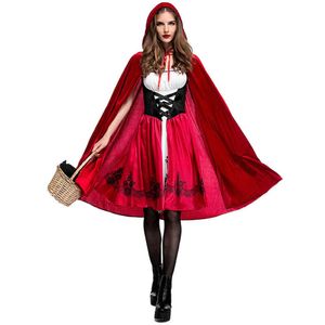 Costume à thème Petit Chaperon Rouge Version moderne de vêtements de performance sur scène Châle Filles adultes Personnalité Cosplay Jeu Uniforme Costumes