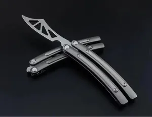 Theone CSgo/CS go Balisong cuchillo de giro libre Jilt Flip Knives BM42 EDC herramientas