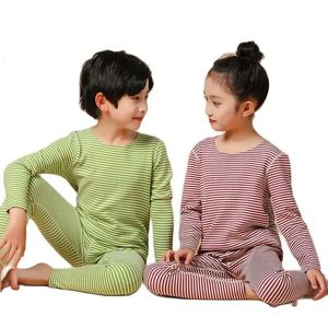 Ensemble de sous-vêtements thermiques pour enfants hiver coton soie enfants Pijamas vert marron longs Johns adolescent enfant garçons filles vêtements de maison 240130