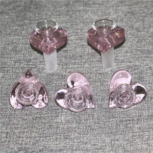 Pièce de bol épais pour verre Bong glisse des pièces de bols d'entonnoir fumant couleur rose grossiste enivrant plates-formes pétrolières 14mm 18mm DHL