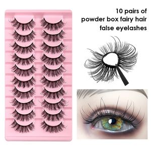 Épais bouclés vison faux cils naturellement doux vif réutilisable fabriqué à la main multicouche 3D faux cils extension complète de cils accessoire de maquillage pour les yeux