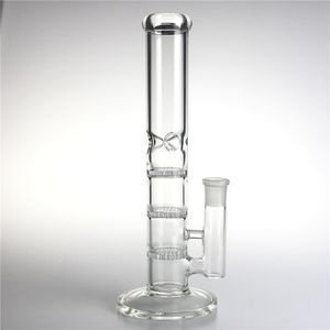 Reciclador grueso Tubos de agua de Bong de vidrio embriagador con 10.5 pulgadas 3 Plataformas de aceite de filtro de panal 18 mm Bongs de vaso de vidrio masculino