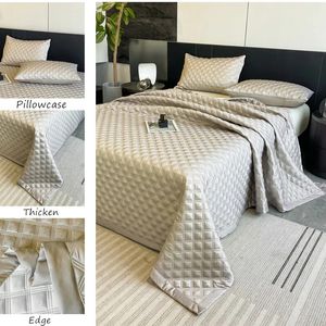 Couvre-lit épais 200x230, couleur unie, protège-matelas, taille unique, couvre-lit de luxe pour la maison, taie d'oreiller, besoin de commande 231225
