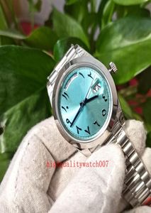 Thin étanche Watch Men B Factory Automatic Mens Eta 2813 Mouvement Ice Green Digital Dial 40mm 228206 Nouvelle version en acier inoxydable 5795475