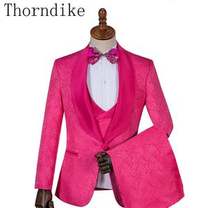 Thorndike Différentes Couleurs Un Bouton Marié Tuxedos Châle Revers Garçons D'honneur Meilleur Homme Costumes Hommes Costumes De Mariage Trois Pièces Costumes X0909