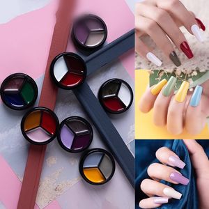 Trois couleurs solide crème peinture vernis à ongles Gel japonais ongles en conserve peint colle UV bâtiment gelée Gels vernis