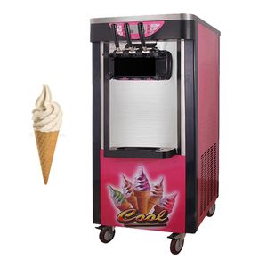 Máquina para hacer helados de sabores, tres máquinas automáticas comerciales para helados, máquina expendedora de helados de acero inoxidable