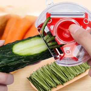 Outils à légumes portables multifonctionnels 3 en 1 en acier inoxydable, couteau à éplucher rond rotatif éplucheur de pommes de terre et de fruits, accessoires de cuisine
