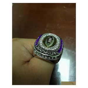 Tres anillos de piedra para la joyería deportiva de moda Lsu Cincinnati Football College Championship Ring Men Fans Us Size 11 Drop Delivery Dhumj