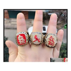Tres anillos de piedra de alta calidad 3 piezas 1985 2004 2006 Conjunto de anillos de campeonato de béisbol Misi Sec Sports Jewelry Fans Ncaa Us Tamaño 11 Dro2345