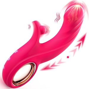 Vibromasseur lapin à poussée pour femmes adultes, vibrateur point G, jouets sexuels clitoridiens avec 10 modes de vibration et 7 modes de poussée et fonction de chauffage, jouets sexuels