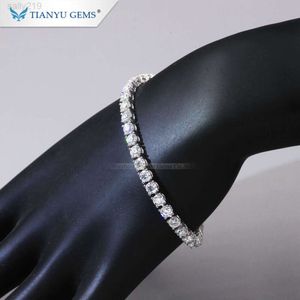 Tianyu Gems personnalisé 10k 14K 18K Gold 2 mm / 2,5 mm / 3 mm / 3,5 mm / 4 mm Bracelet de chaîne de tennis diamant de laboratoire pour femmes pour femmes