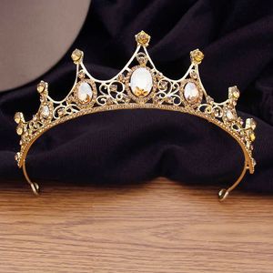 Tiaras Luxury Gold Colors Crystal Crown for Girls Small Tiaras Headdress Prom Wedding Dress Hair Jewelry Bridal Accessories Z0220