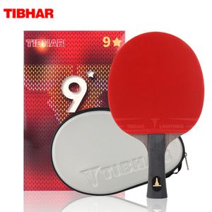 TIBHAR 9 Star Table Tennis Racket Superior Sticky Rubber Carbon Blade Ping Pong Rackets Pimples-in Pingpong Paddle Bat 220402
