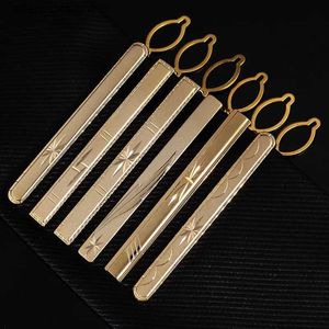 Clip Clips Tip Clip pour hommes Metal Gold Vintage Chain Business Business Tie Clip Clip Bar Pin pour Coldie Men Shirts Accessories Party Mariage Gift Y240411