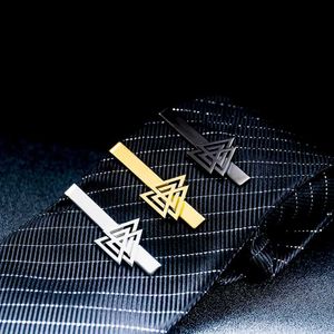 Clip Clips vintage triangle celtique nouée Tie Clip pour hommes en acier inoxydable Viking Odin Logo Protecteur Beautaises de mariage Clip Tie Best Mens Gift Y240411