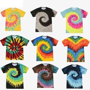 Camisetas teñidas con lazo para hombre, top de hip-hop transpirable de secado rápido con arcoíris, camisetas Polos FTX004, cuello redondo, color impreso, ajuste holgado