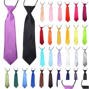 Adjustable Elastic Solid Color Neckties for Kids, Perfect for Any Occasion