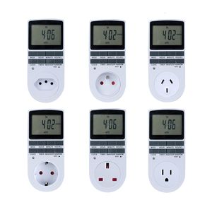 Minuteries Commutateur de minuterie numérique électronique 24 heures cyclique EU UK AU US FR BR Prise de minuterie de cuisine Prise de synchronisation programmable 220V 120V 230804