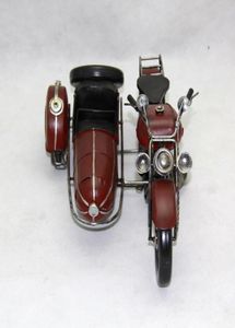 Modelo de motocicleta militar de hojalata, triciclo de motor hecho a mano, juguete, decoración de muebles, obra de arte personalizada para regalo Colle6665335