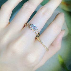Minuscule petit anneau ensemble pour les femmes Gold Color cubic Zirconia midi doigt anniversaire de mariage accessoires de bijoux cadeaux2024 kar229good