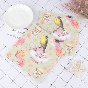 Tejido 20 Servilletas de papel vintage Impresión Pájaros Árbol Flores Mariposa Nido Decoupage Fiesta de bodas Decoración de mesa para el hogar Guardanapos 221121