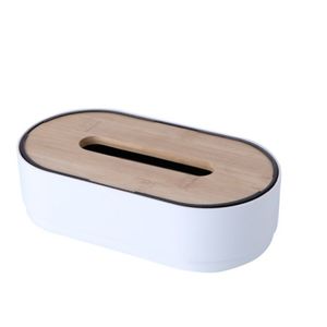 Caja de pañuelos con cubierta de bambú, servilletero, cajas de almacenamiento para el hogar, caja dispensadora, organizador de oficina para inodoro, baño, dormitorio