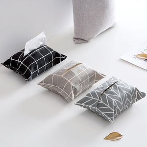 Boîtes à mouchoirs Serviettes Coton Lin Set Creative Cloth Car Bag Paper Towel Box Tray Plastic